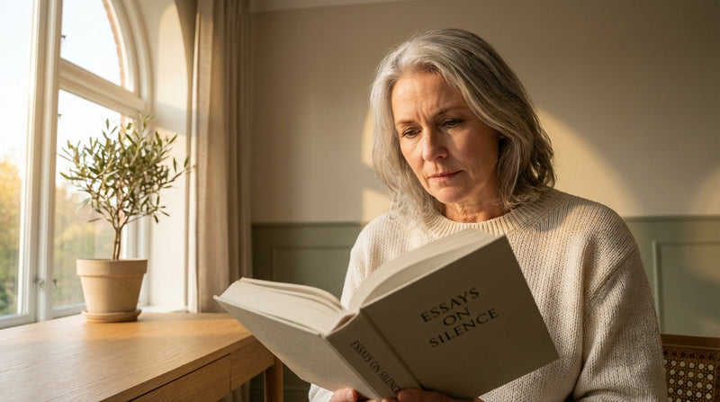 Person reading and focusing with healthy brain function