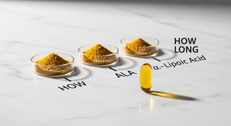 How long does alpha lipoic acid take to work - clinical supplement photography