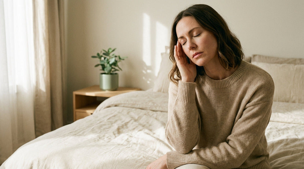 Woman experiencing dizziness seeking relief with magnesium