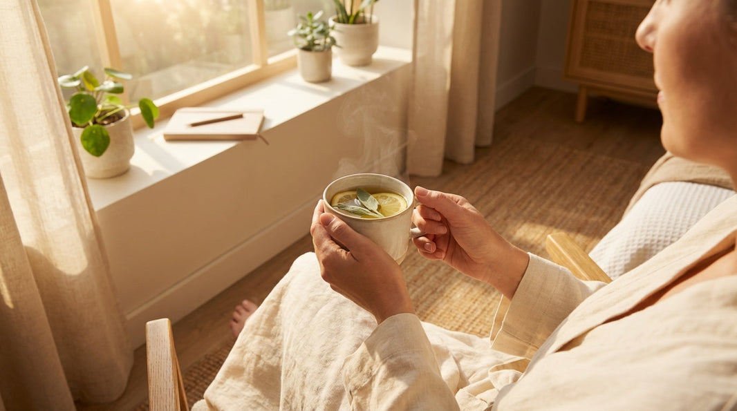 Woman in calm morning wellness ritual - myo-inositol benefits guide