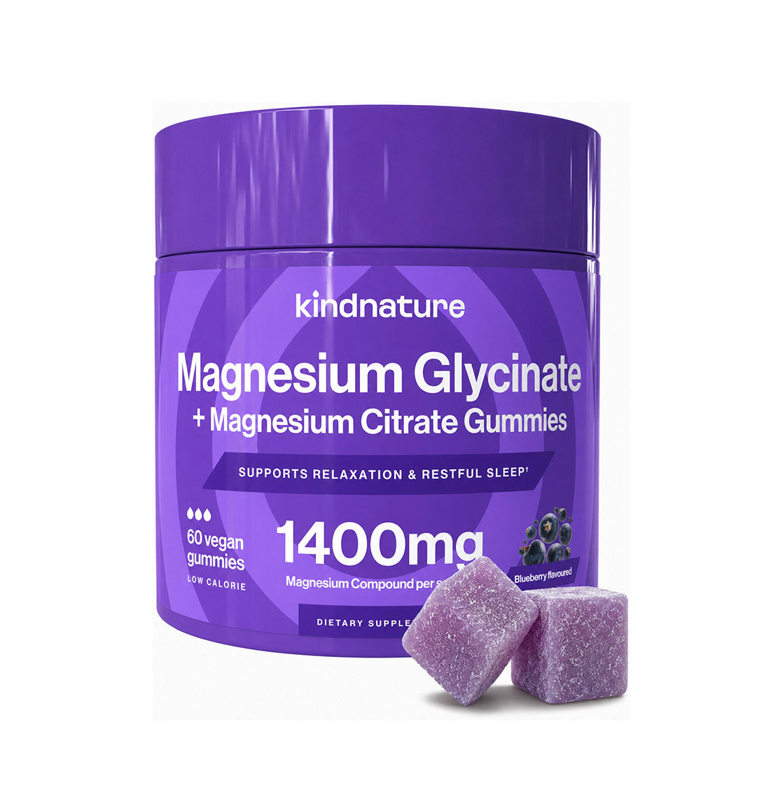 2-in-1 Magnesium Gummies – High Absorption Glycinate + Citrate for Sleep, Mood & Muscle Support