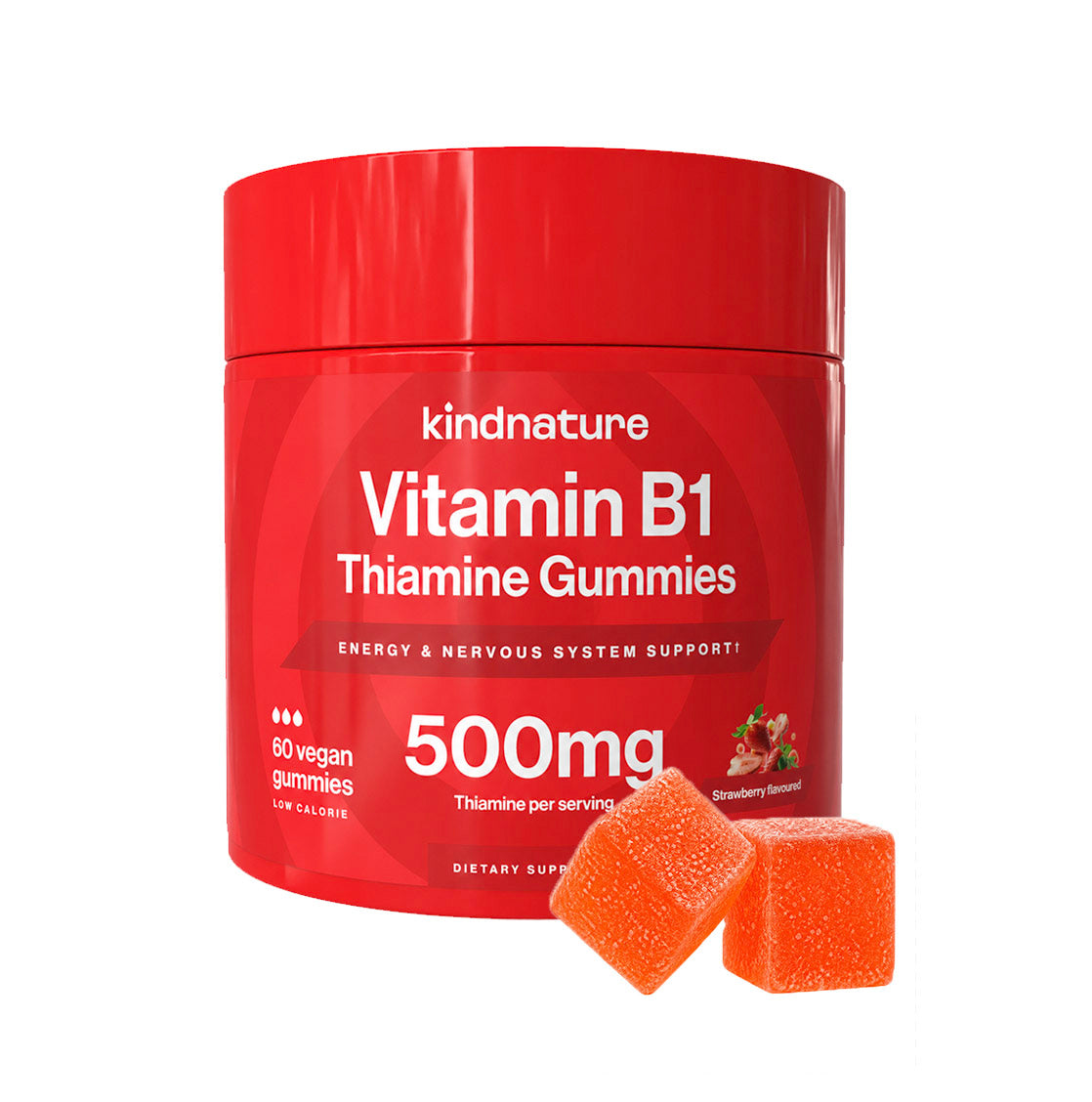 Vitamin B1 Gummies – High Potency Thiamine Supplement for Energy, Focus & Mood (500mg)