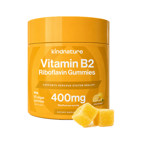 Vitamin B2 (Riboflavin) 400mg Gummies – Natural Migraine & Nervous System Support