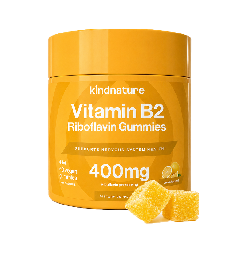 Vitamin B2 (Riboflavin) 400mg Gummies – Natural Migraine & Nervous System Support