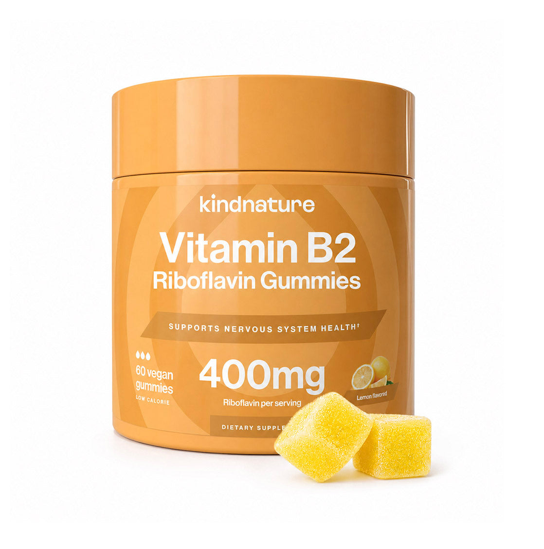 Vitamin B2 (Riboflavin) 400mg Gummies – Natural Migraine & Nervous System Support