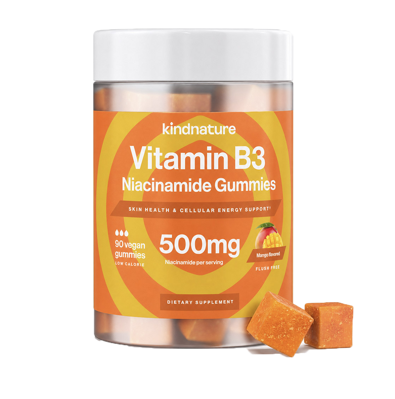 Vitamin B3 Niacin Gummies - Flush Free Niacinamide 500mg