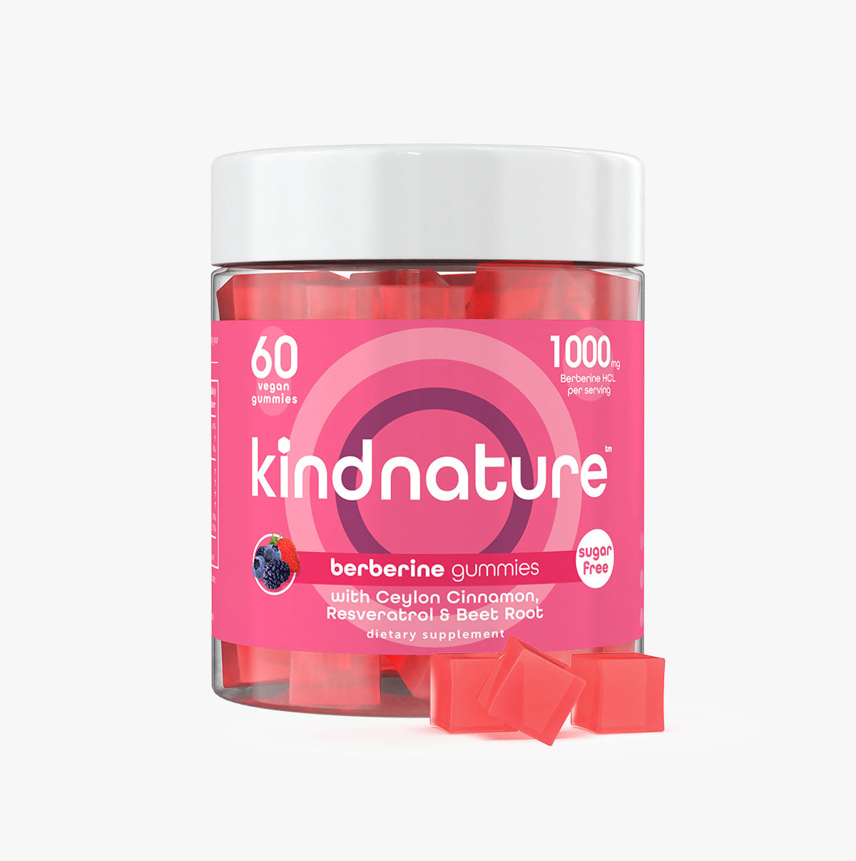 Sugar-Free Berberine Gummies — 1000mg HCL with Ceylon Cinnamon & Chromium for Blood Sugar Support