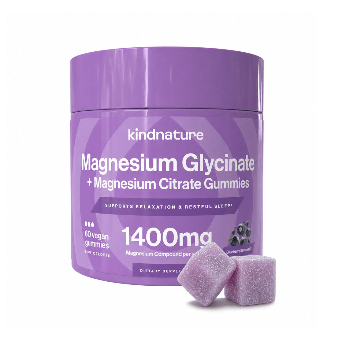 2-in-1 Magnesium Gummies – High Absorption Glycinate + Citrate for Sleep, Mood & Muscle Support