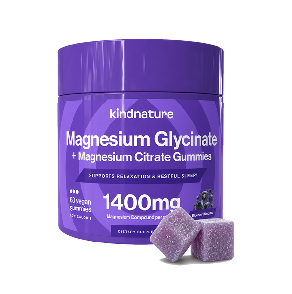 2-in-1 Magnesium Gummies – High Absorption Glycinate + Citrate for Sleep, Mood & Muscle Support