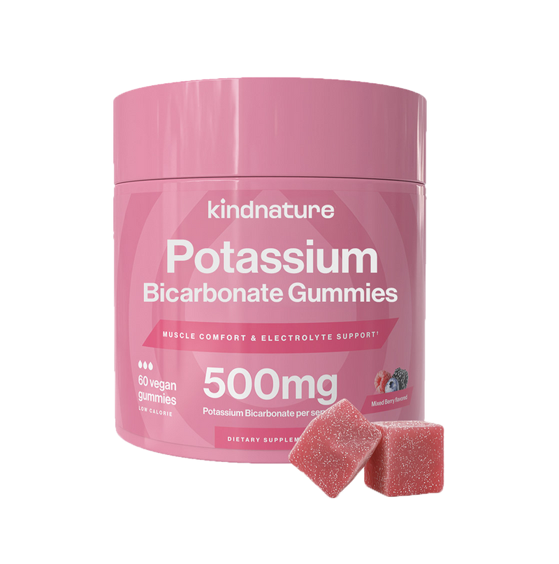 Potassium Supplement Gummies – 500mg for Leg Cramps, Hydration & Energy